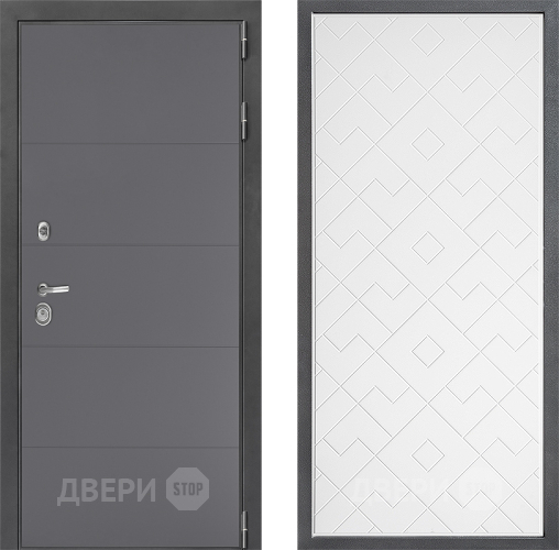 Входная металлическая Дверь Дверной континент ДК-3/649 ФЛ-Тиффани Белый софт в Голицыно