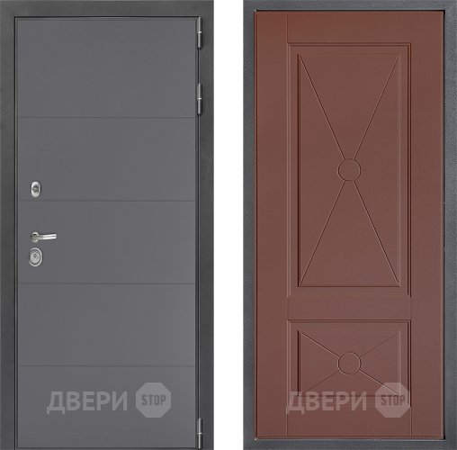 Входная металлическая Дверь Дверной континент ДК-3/649 ФЛ-617 Ясень шоколадный в Голицыно