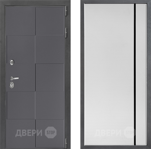 Входная металлическая Дверь Дверной континент ДК-3/606 ФЛ-757 Черное Стекло Софт милк в Голицыно
