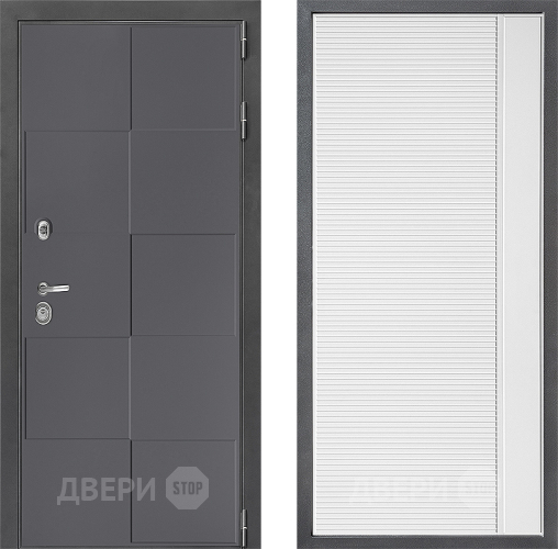 Входная металлическая Дверь Дверной континент ДК-3/606 ФЛ-757 Белое Стекло Софт милк в Голицыно