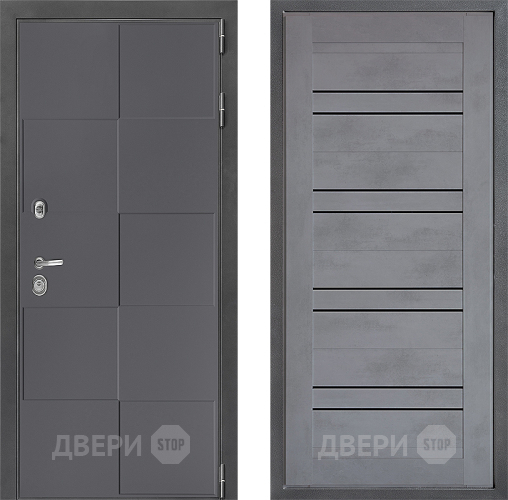 Входная металлическая Дверь Дверной континент ДК-3/606 ФЛ-49 Бетон серый в Голицыно