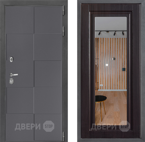 Входная металлическая Дверь Дверной континент ДК-3/606 ФЛЗ Зеркало Венге в Голицыно