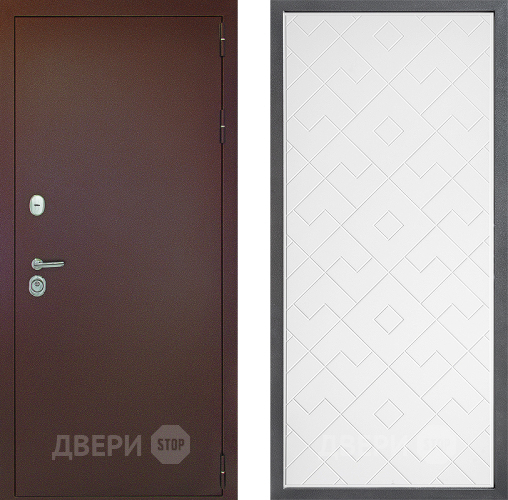 Дверь Дверной континент Рубикон Медь Дизайн ФЛ-Тиффани Белый софт в Голицыно