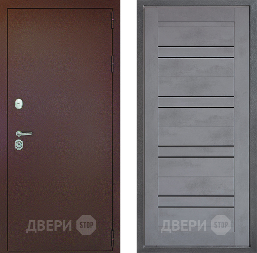 Входная металлическая Дверь Дверной континент Рубикон Медь Дизайн ФЛ-49 Бетон серый в Голицыно