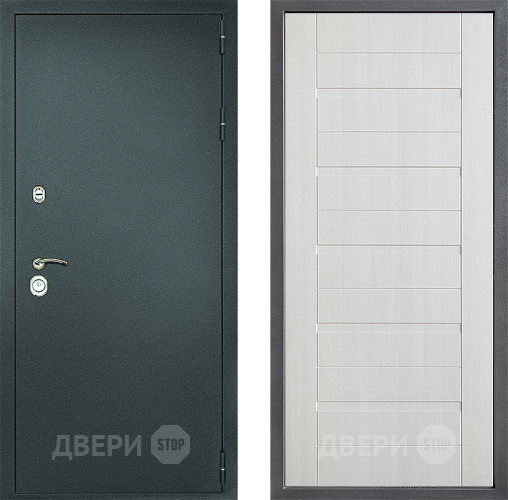 Входная металлическая Дверь Дверной континент Рубикон Серебро Дизайн ФЛ-70 Лиственница белая в Голицыно