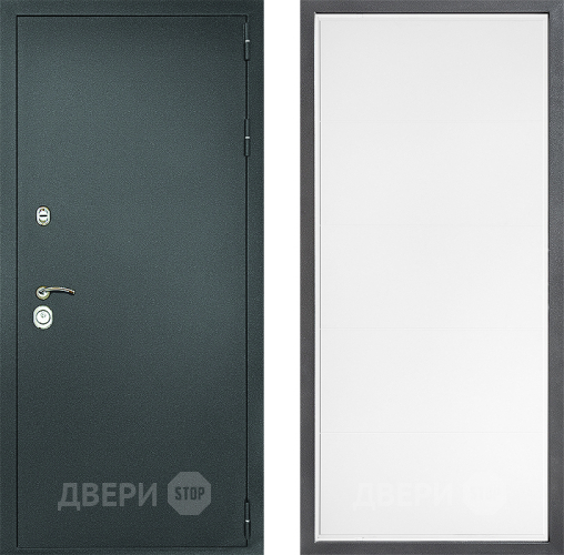 Входная металлическая Дверь Дверной континент Рубикон Серебро Дизайн ФЛ-649 Белый софт в Голицыно