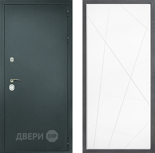 Дверь Дверной континент Рубикон Серебро Дизайн ФЛ-655 Белый софт в Голицыно