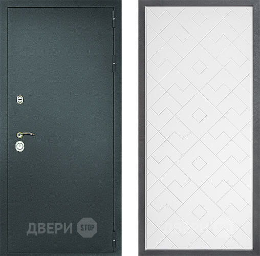 Входная металлическая Дверь Дверной континент Рубикон Серебро Дизайн ФЛ-Тиффани Белый софт в Голицыно