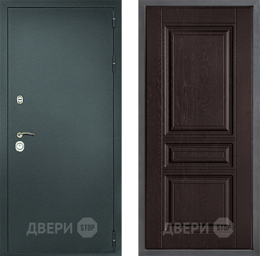 Входная металлическая Дверь Дверной континент Рубикон Серебро Дизайн ФЛ-243 Дуб шоколадный в Голицыно