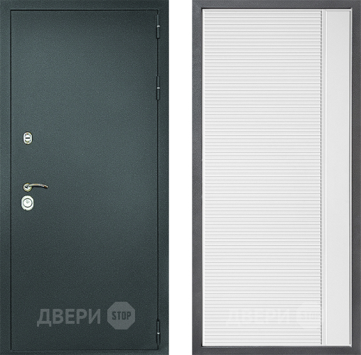 Входная металлическая Дверь Дверной континент Рубикон Серебро Дизайн ФЛ-757 Белое Стекло Софт милк в Голицыно