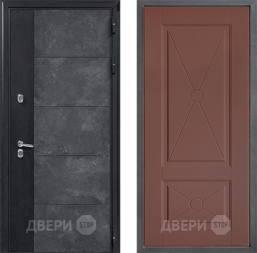 Входная металлическая Дверь Дверной континент ДК-15 Бетон ТЕРМО ФЛ-617 Ясень шоколадный в Голицыно