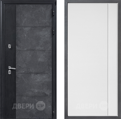 Входная металлическая Дверь Дверной континент ДК-15 Бетон ТЕРМО ФЛ-757 Белое Стекло Софт милк в Голицыно