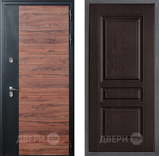 Входная металлическая Дверь Дверной континент ДК-15 Красное Дерево ТЕРМО ФЛ-243 Дуб шоколадный в Голицыно