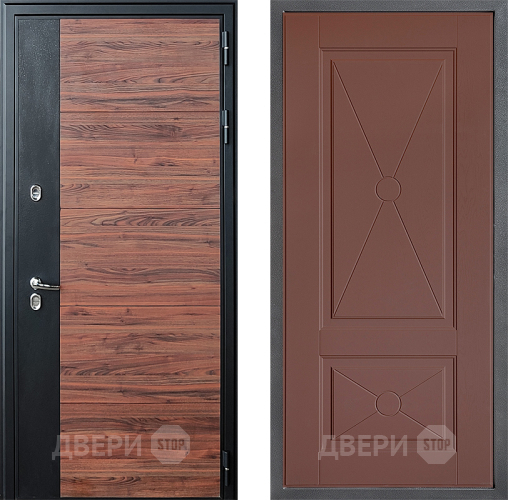 Входная металлическая Дверь Дверной континент ДК-15 Красное Дерево ТЕРМО ФЛ-617 Ясень шоколадный в Голицыно