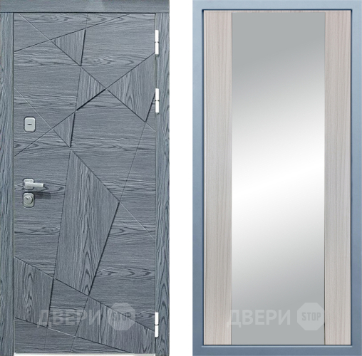 Входная металлическая Дверь Дива МД-97/3 Д-15 Зеркало Сандал белый в Голицыно