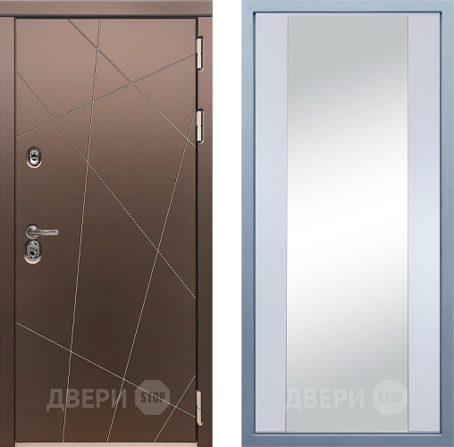 Входная металлическая Дверь Дива МД-50 Д-15 Зеркало Белый в Голицыно