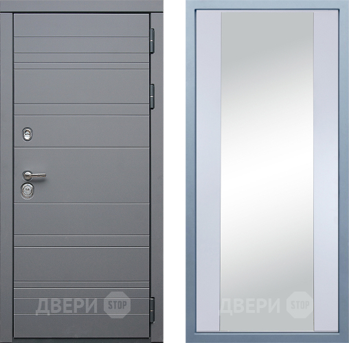 Входная металлическая Дверь Дива МД-39 Д-15 Зеркало Белый в Голицыно
