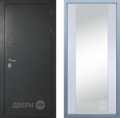 Входная металлическая Дверь Дива МД-40 Титан Д-15 Зеркало Белый в Голицыно