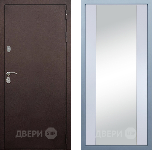 Входная металлическая Дверь Дива МД-40 Медь Д-15 Зеркало Белый в Голицыно