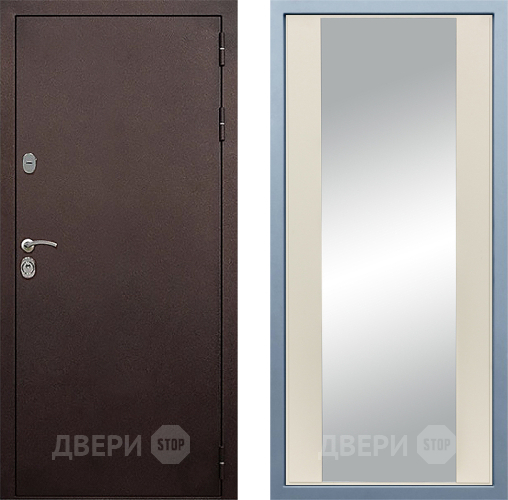 Входная металлическая Дверь Дива МД-40 Медь Д-15 Зеркало Шампань в Голицыно