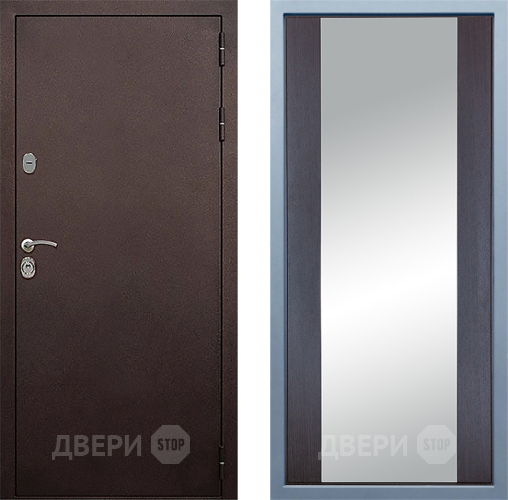 Входная металлическая Дверь Дива МД-40 Медь Д-15 Зеркало Венге в Голицыно