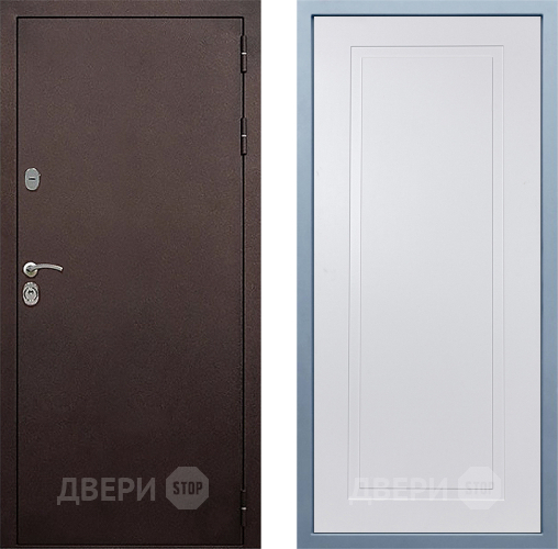 Входная металлическая Дверь Дива МД-40 Медь Н-10 Белый в Голицыно