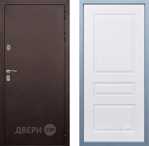 Входная металлическая Дверь Дива МД-40 Медь Д-13 Белый в Голицыно