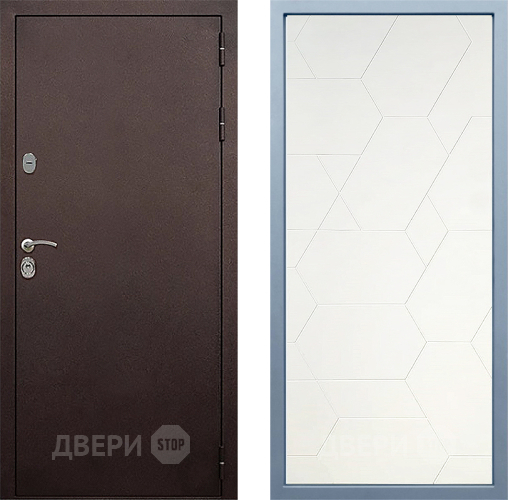 Входная металлическая Дверь Дива МД-40 Медь М-16 Белый в Голицыно