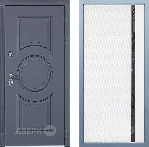 Входная металлическая Дверь Дива МХ-30 STR МХ-47 Белый матовый в Голицыно