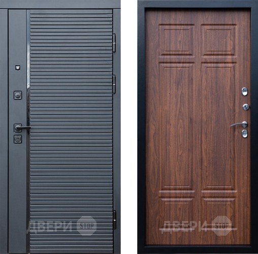 Входная металлическая Дверь Престиж Черная Линия Премиум Орех темный в Голицыно