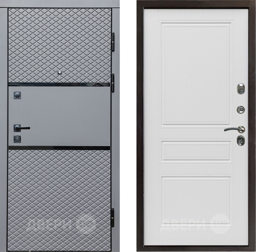 Входная металлическая Дверь Престиж Ромб Классика Лиственница белая в Голицыно