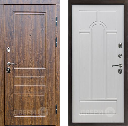 Входная металлическая Дверь Престиж Классика Дуб Арка Лиственница белая в Голицыно