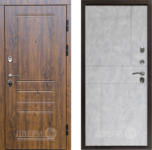 Входная металлическая Дверь Престиж Классика Дуб Горизонт Бетон светлый в Голицыно