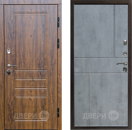 Входная металлическая Дверь Престиж Классика Дуб Горизонт Бетон темный в Голицыно