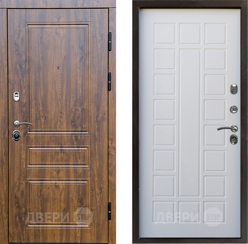 Входная металлическая Дверь Престиж Классика Дуб Престиж Белое дерево в Голицыно