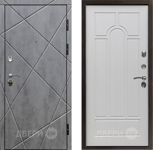 Входная металлическая Дверь Престиж Лучи Арка Лиственница белая в Голицыно