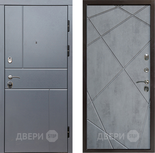 Входная металлическая Дверь Престиж Горизонт Грэй Лучи Бетон темный в Голицыно