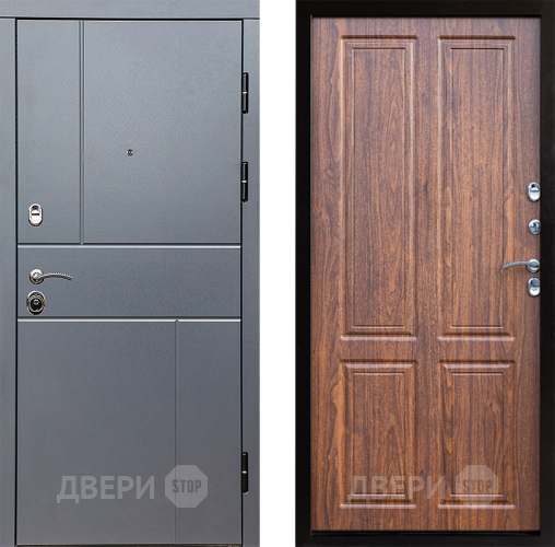 Входная металлическая Дверь Престиж Горизонт Грэй Премиум Орех светлый в Голицыно