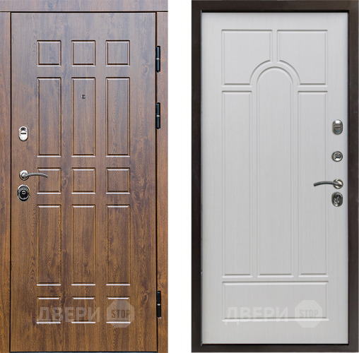 Входная металлическая Дверь Престиж Стандарт Арка Лиственница белая в Голицыно