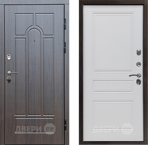 Входная металлическая Дверь Престиж Арка Классика Белый матовый в Голицыно