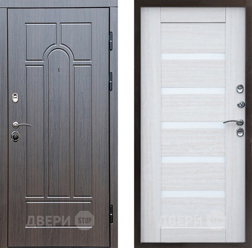 Входная металлическая Дверь Престиж Арка Царга Лиственница белая в Голицыно