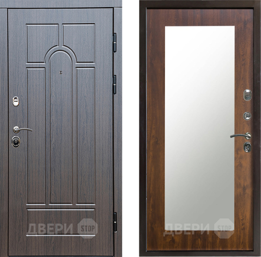 Входная металлическая Дверь Престиж Арка Зеркло Пастораль Дуб в Голицыно