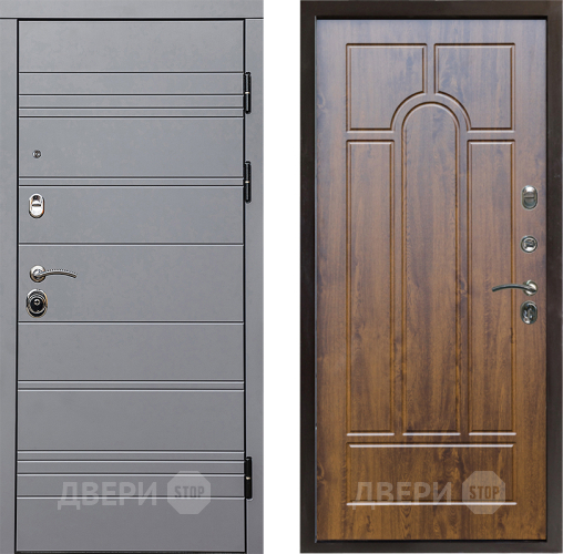 Входная металлическая Дверь Престиж Линия Грэй Арка Дуб в Голицыно