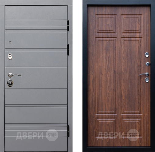 Входная металлическая Дверь Престиж Линия Грэй Премиум Орех темный в Голицыно