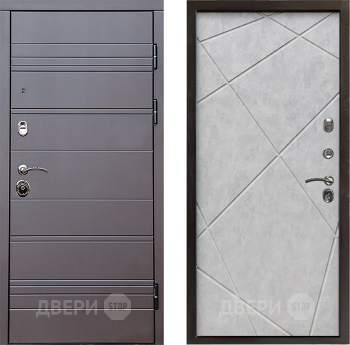 Входная металлическая Дверь Престиж Линия Браун Лучи Бетон светлый в Голицыно