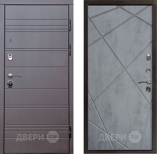 Входная металлическая Дверь Престиж Линия Браун Лучи Бетон темный в Голицыно