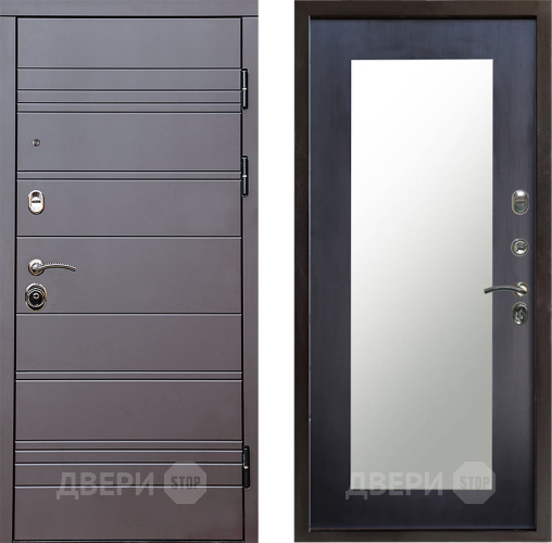 Входная металлическая Дверь Престиж Линия Браун Зеркло Пастораль Венге в Голицыно