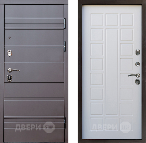 Входная металлическая Дверь Престиж Линия Браун Престиж Белое дерево в Голицыно