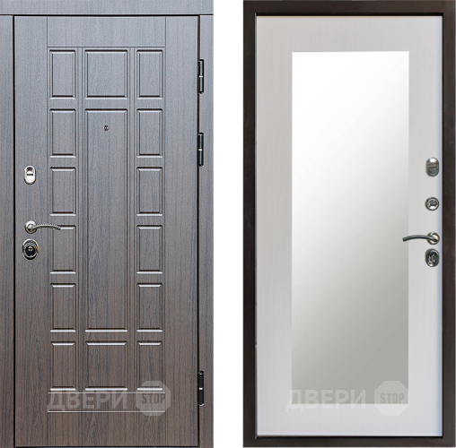 Входная металлическая Дверь Престиж Престиж Зеркло Пастораль Лиственница белая в Голицыно