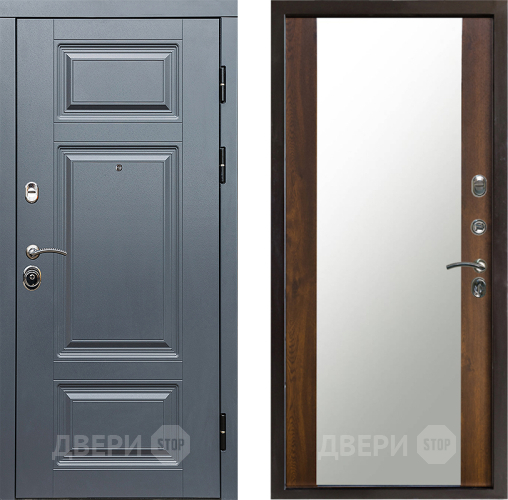 Входная металлическая Дверь Престиж Премиум Зеркало Дуб в Голицыно